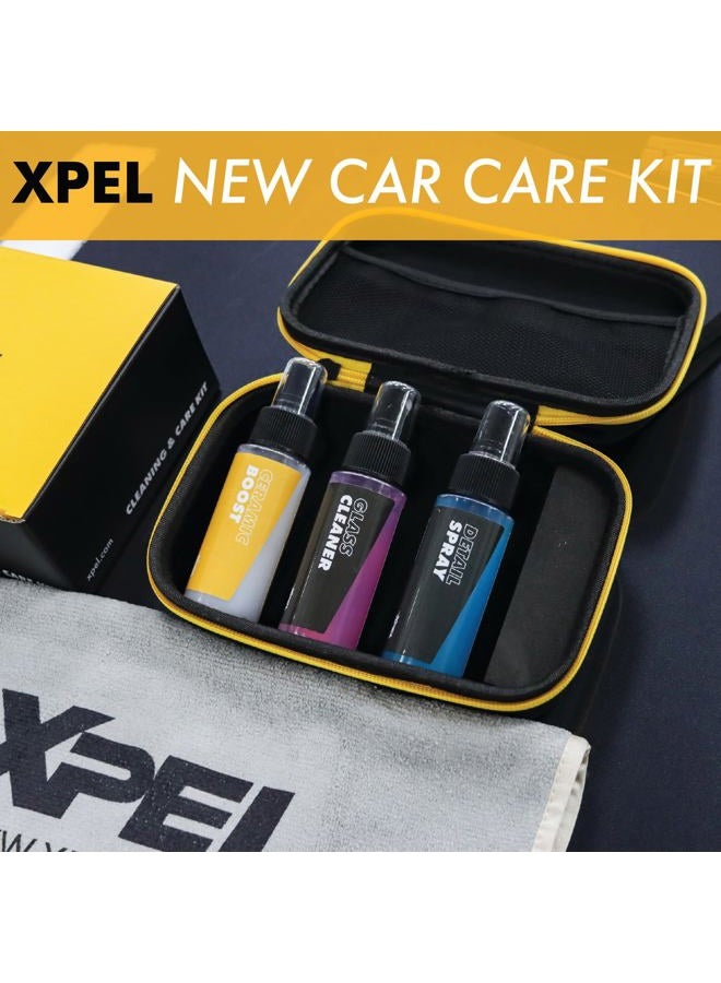 XPEL 3-Pack New Car Care Kit – Ceramic & Waterless Detailing for Paint, PPF & Glass | Ceramic Boost, Waterless Detail Spray, Streak-Free Glass Cleaner & Premium Microfiber Towel in Branded Case - Image 5