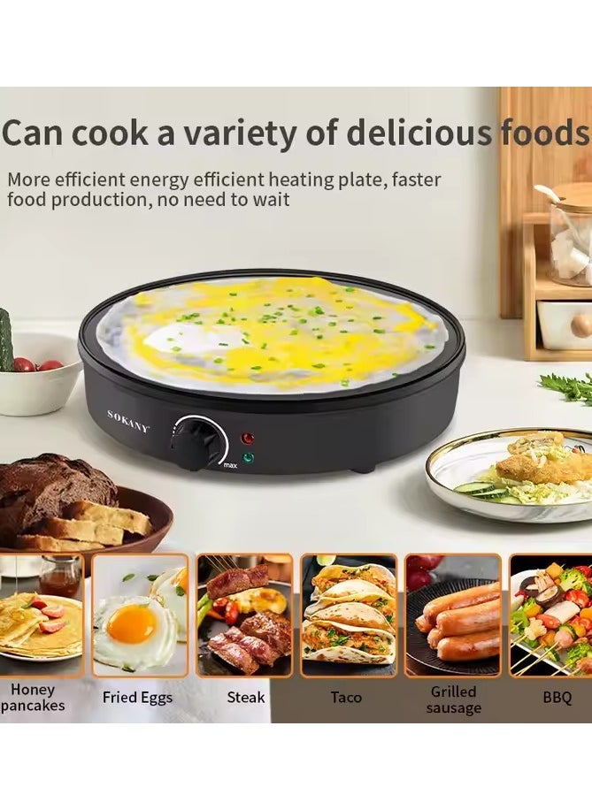 Denx Crepe, Pancake And Waffle Maker, Adjustable Temperature Control | 1000W - Image 1