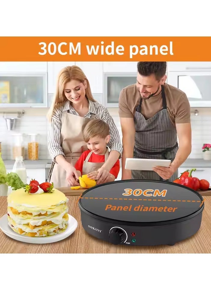 Denx Crepe, Pancake And Waffle Maker, Adjustable Temperature Control | 1000W - Image 2
