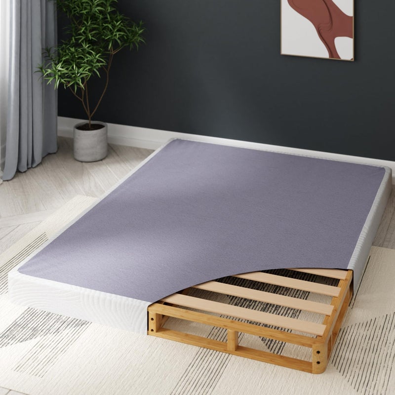 ZINUS Edgar 4 Inch Bamboo Box Spring Mattress Foundation Sturdy Bamboo Structure Low Profile Easy Assembly King