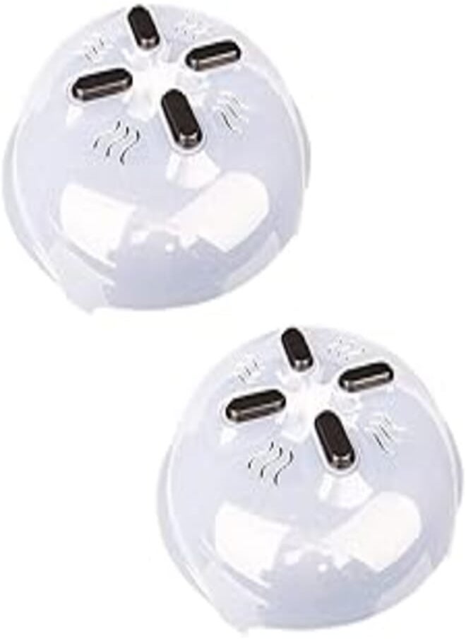 Generic 2Pcs Microwave Cover Lid Splash Hover Steam Vents Guard Anti Sputtering Food Magnetic Lids 