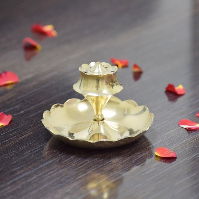 AGARABATTI STAND FOR POOJA ROOM INCENSE STICKS STAND WITH ASH CATCHER BRASSPUJA ROOM BRASS ITEM