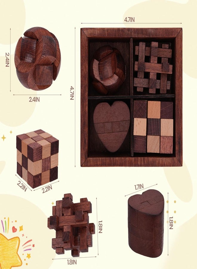 Mytothfy Wooden Brain Teaser Puzzles for Adults Teens - Brain Teaser Puzzles with Wooden Box 3D Puzzle Game Toys for Adults Teens - Unlock Interlocking Wooden Puzzle Adults Teens IQ Education Smart Toys - Image 2