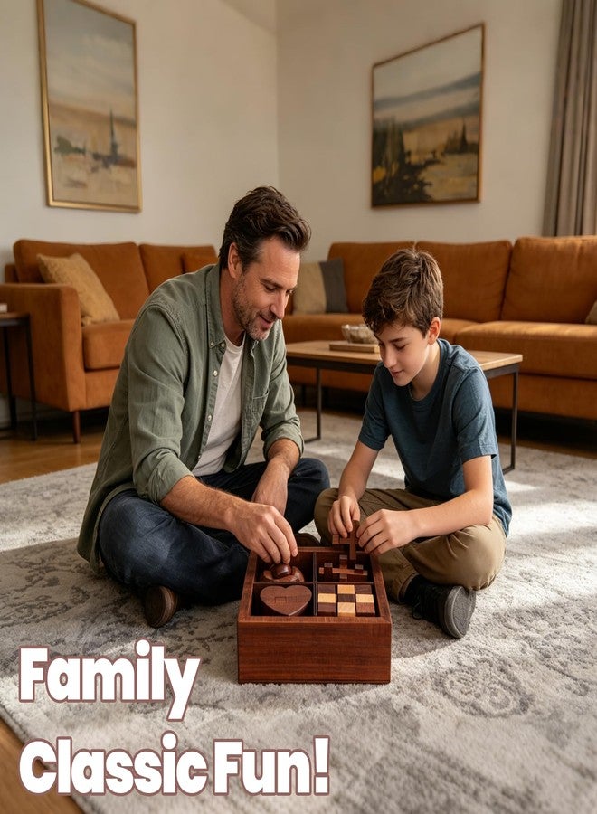 Mytothfy Wooden Brain Teaser Puzzles for Adults Teens - Brain Teaser Puzzles with Wooden Box 3D Puzzle Game Toys for Adults Teens - Unlock Interlocking Wooden Puzzle Adults Teens IQ Education Smart Toys - Image 5