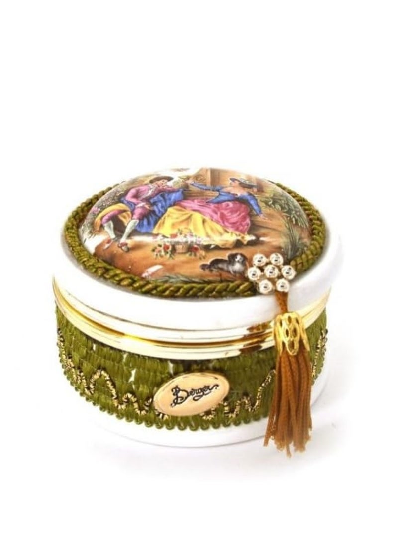 LTR Round Jewellery Box  Gold White Jewelry Organizer  Jewelry Accessories For Wedding Party Travel Containers Perfect For Gifting To Your Mother Friends And Wife - Image 3