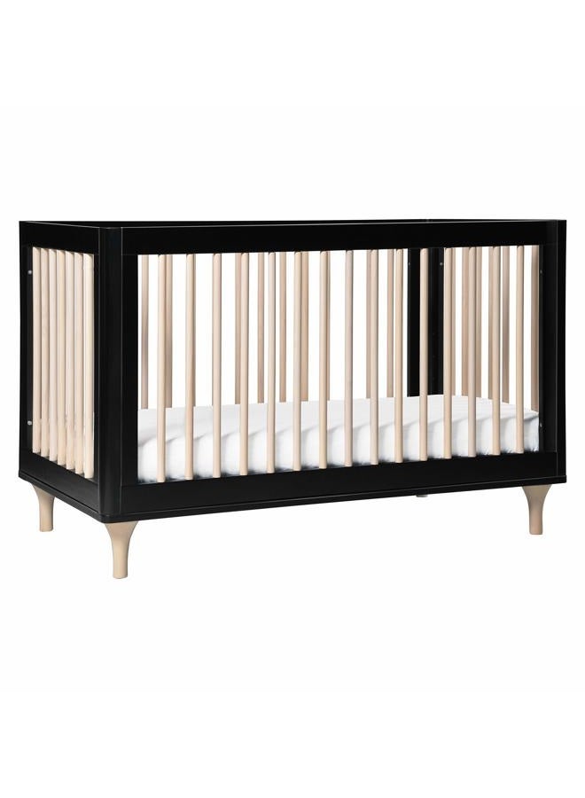 babyletto Lolly 3-in-1 Convertible Crib with Toddler Bed Conversion Kit in Black/Washed Natural, Greenguard Gold Certified - Image 1