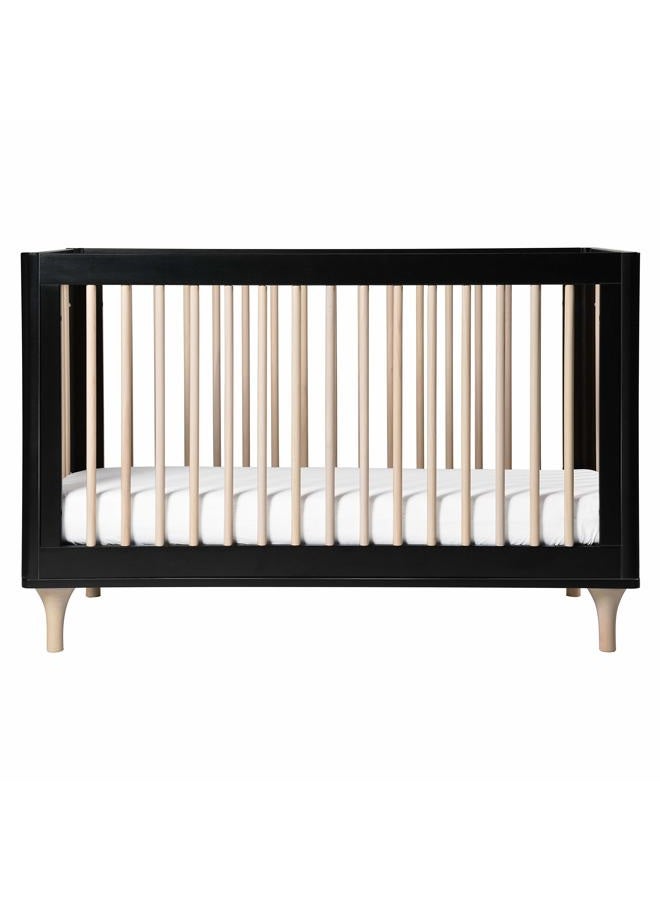 babyletto Lolly 3-in-1 Convertible Crib with Toddler Bed Conversion Kit in Black/Washed Natural, Greenguard Gold Certified - Image 5