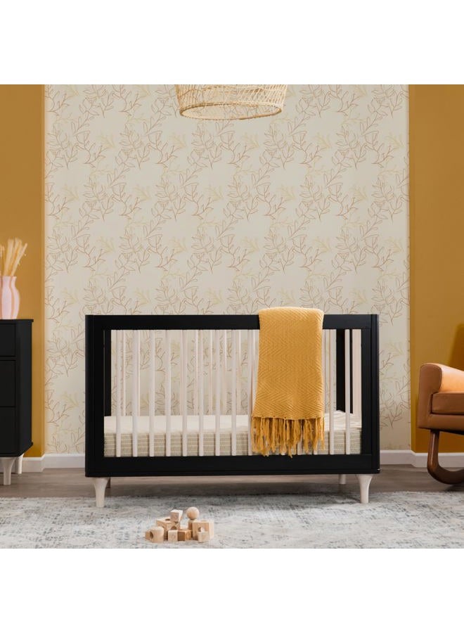 babyletto Lolly 3-in-1 Convertible Crib with Toddler Bed Conversion Kit in Black/Washed Natural, Greenguard Gold Certified - Image 3