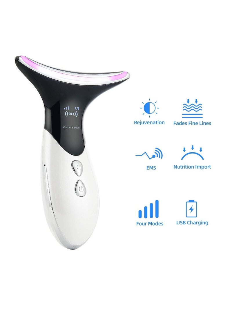 KASTWAVE جهاز تدليك الوجه مع العلاج بالضوء LED، أجهزة تدفئة الوجه ورفع الذقن، جهاز تدليك الوجه بالاهتزاز EMS على شكل حرف V لشد الوجه ومكافحة الشيخوخة ورفع التجاعيد وشدها، 3 أوضاع تدليك وتقوية الوجه  - Image 4