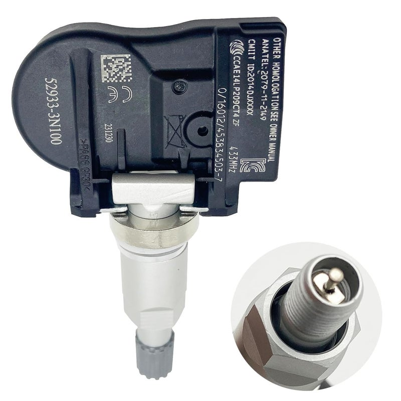 Cheriezing مجموعة حساسات مراقبة ضغط الإطارات (TPMS) من تشيريزينغ، مجموعة من 4، متوافقة مع أكسنت، جينيسيس، سورينتو، ريو 433 ميجاهرتز - Image 4