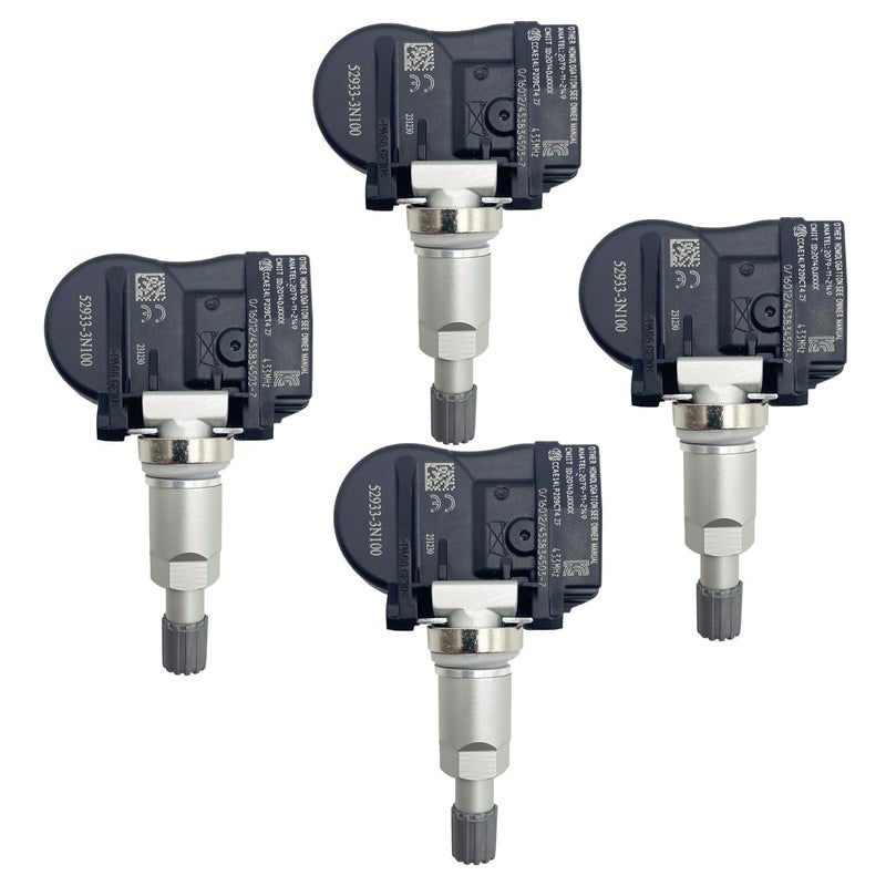 Cheriezing مجموعة حساسات مراقبة ضغط الإطارات (TPMS) من تشيريزينغ، مجموعة من 4، متوافقة مع أكسنت، جينيسيس، سورينتو، ريو 433 ميجاهرتز - Image 1