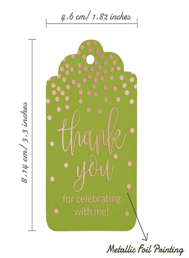 Inkdotpot Pack of 50 Rose Gold Foil Paper Tags Thankyou for Celebrating with Me Birthday Favor Hang Tags - Image 5