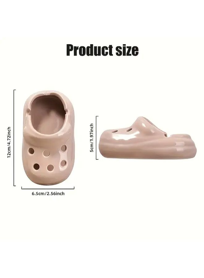 Flame Retardant PP Ashtray Orange Heat Resistant Non-Slip Base Cute Crocodile Design For Home Office Bar - Image 3