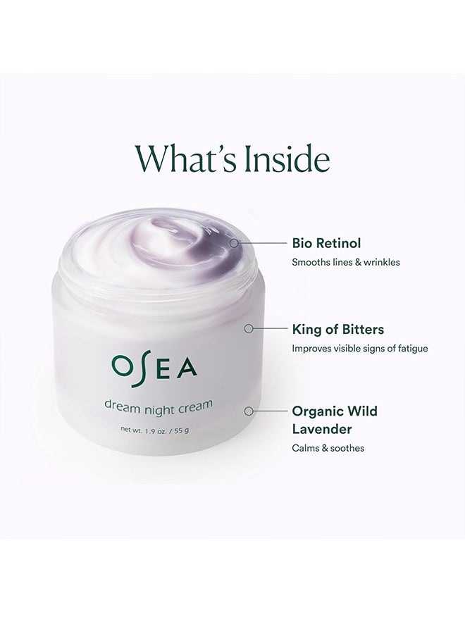 OSEA Dream Night Cream - Anti-Aging Hydrating Face Cream with Algae-Derived Bio Retinol - Plumps, Firms, & Smooths Line and Wrinkles-55g - Image 3
