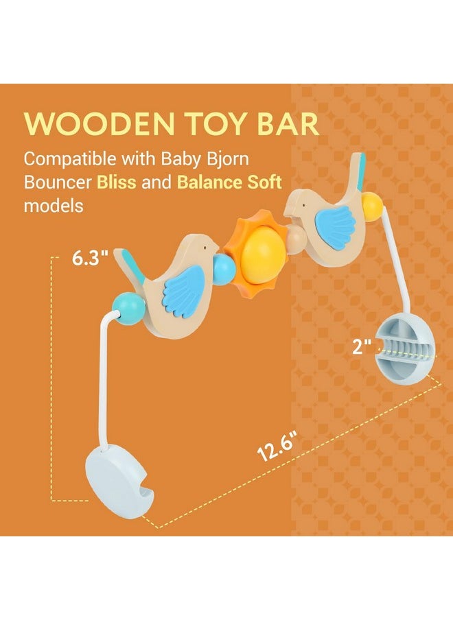 IMPRESA Impresa Wooden BabyBjorn Bouncer Toy Bar with Arched Design to Captivate Babies and Develop Motor Skills - Toy Bar for Baby Bouncer  - Image 2
