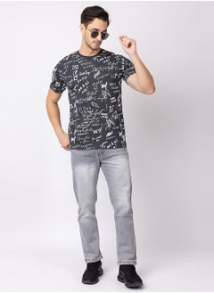 OCTAVE Octave Men's Solid Color Cotton  T-shirt,Charcol  - Image 1