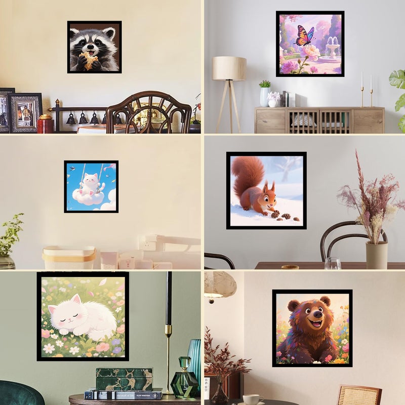 Majreey Diamond Art Frame 12x12 Inch - Diamond Frames 30x30 cm Painting Suitable for 10x10inch Picture, Diamond Frame Magnetic Self-Adhesive,Suitabble Frames Painting for Wall Window Door - (Black-4Pack) - Image 4
