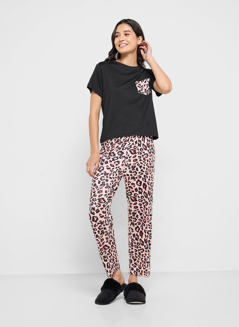Ginger Leopard Print Nightwear Set  - Image 5