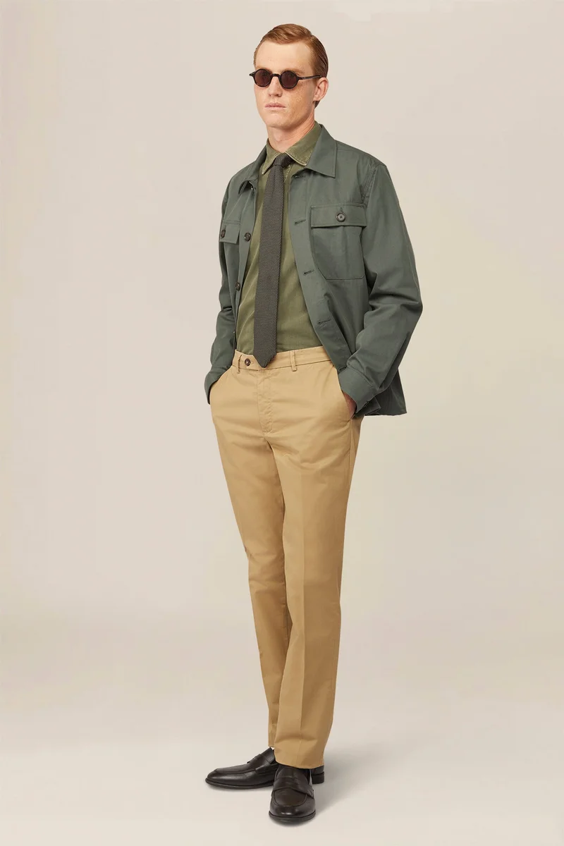 Men's classic regular fit chino trousers - Nut
