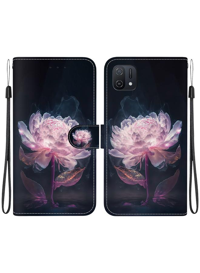 اس-توب جراب هاتف OPPO A16K مصنوع من الجلد برسومات ملونة وملمس كريستالي - Image 1