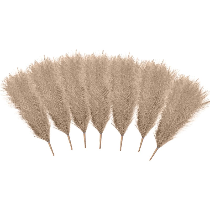 SYGA Elegant 7Piece Artificial Flower Decoration Set with Simulated Reed Pampas Grass FeathersBrown - Image 1