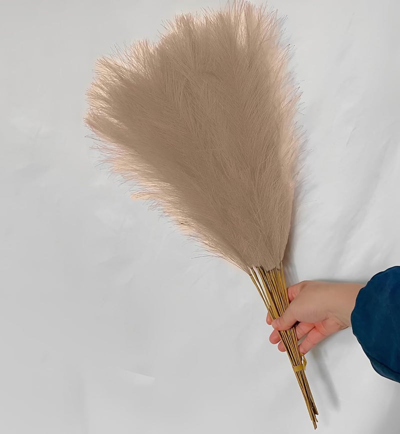 SYGA Elegant 7Piece Artificial Flower Decoration Set with Simulated Reed Pampas Grass FeathersBrown - Image 3