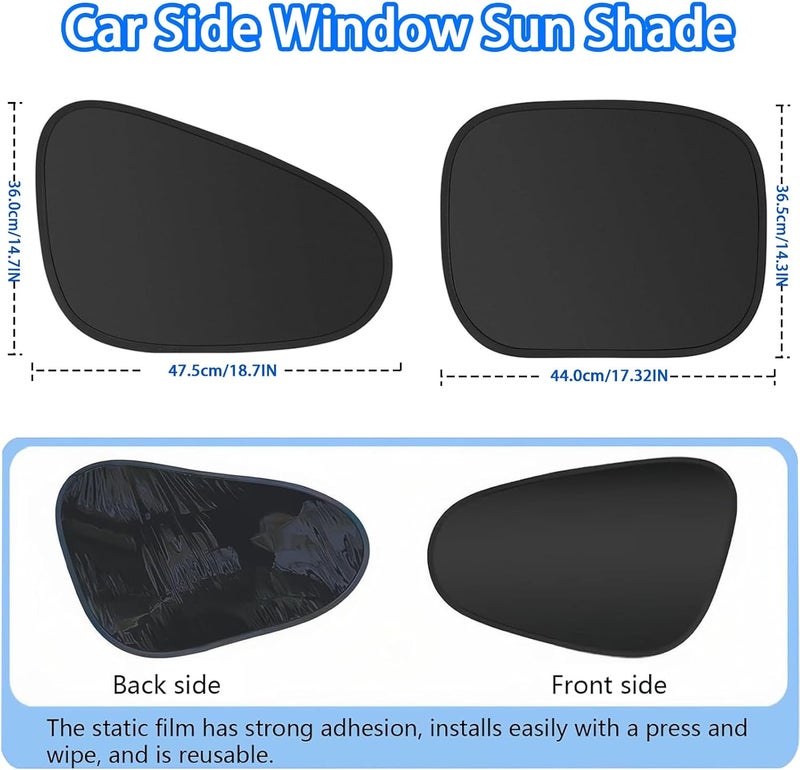 Couleurs Car Window Shade 4 Pack, Magnetic Sun Blocker with Static Suction, 99% UV Protection, Universal Fit for Sedan MPV SUV Truck, Front and Rear Windows - Image 2