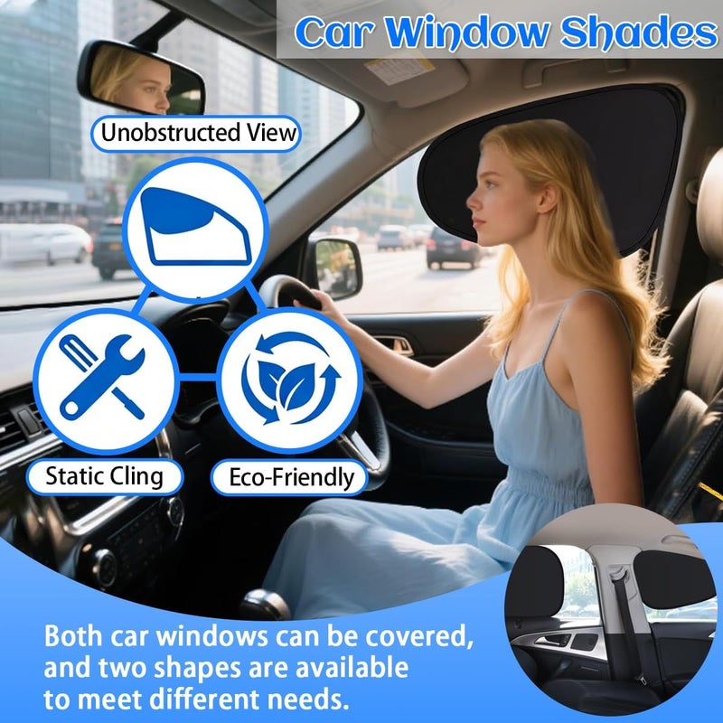 Couleurs Car Window Shade 4 Pack, Magnetic Sun Blocker with Static Suction, 99% UV Protection, Universal Fit for Sedan MPV SUV Truck, Front and Rear Windows - Image 5