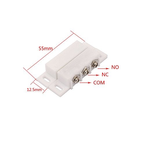 SpzcdZa 2Sets Magnetic Reed Switch Normally Open Closed NC NO Door Alarm Window Security/Magnetic Door Switch/Magnetic Contact Switch/Reed Switch for GPS,Alarm or Other Device,DC 5V 12V 24V Light - Image 2