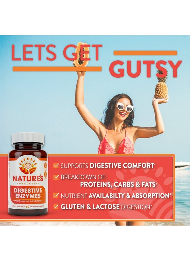 Natures Wellness - Digestive Enzymes Complete Advanced Multi Enzyme Supplement For Better Digestion  Absorption Help Gas Relief Discomfort Bloating Ibs Gluten  Lactose Intolerance - Image 1