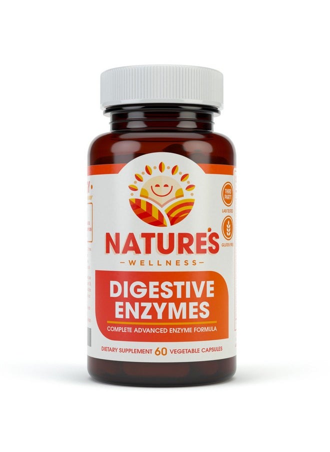Natures Wellness - Digestive Enzymes Complete Advanced Multi Enzyme Supplement For Better Digestion  Absorption Help Gas Relief Discomfort Bloating Ibs Gluten  Lactose Intolerance - Image 1