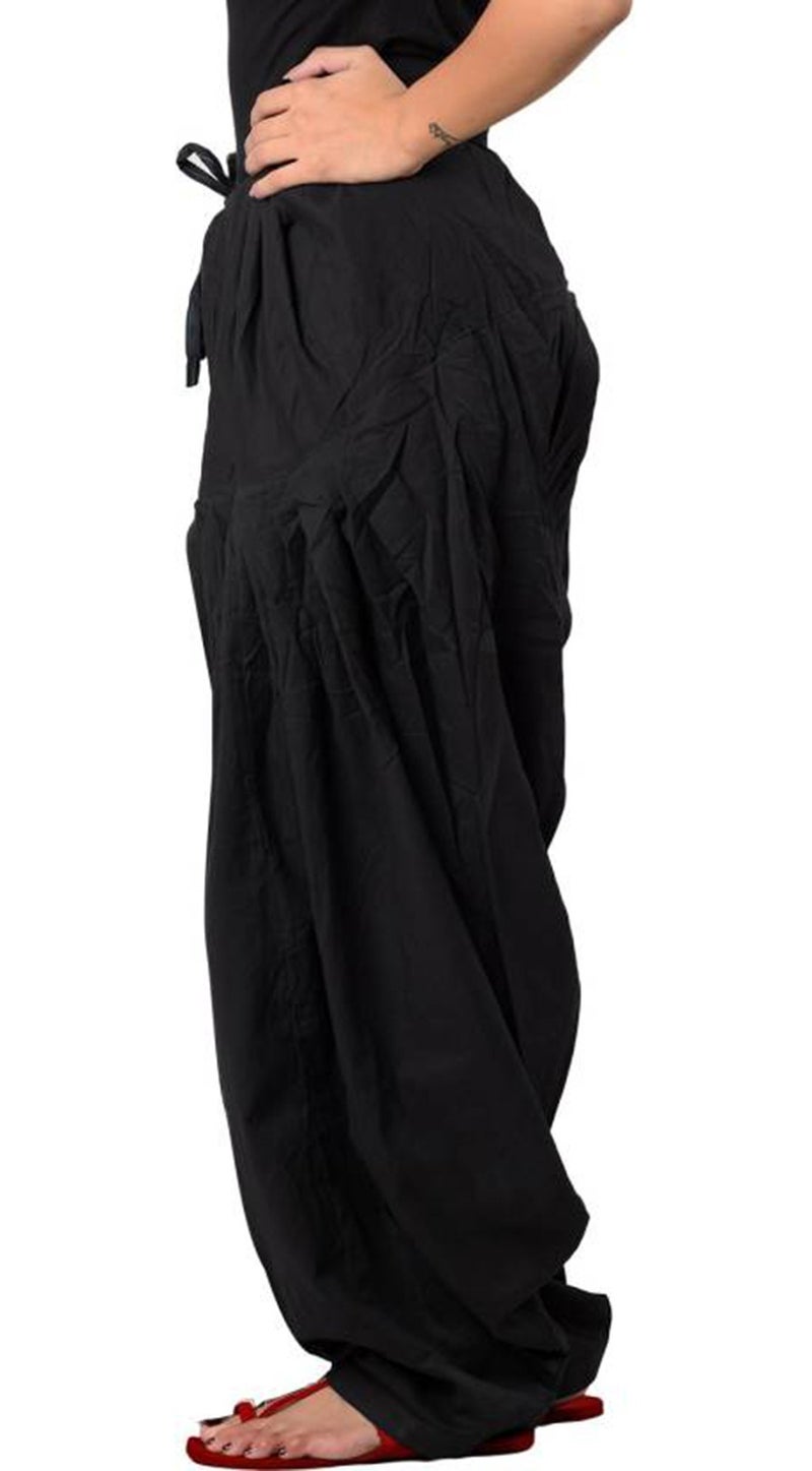 ANARO Women's Plain Cotton Patiala Salwar Pant with Side Pockets (in, Numeric, 48, Regular, Black) - Image 3