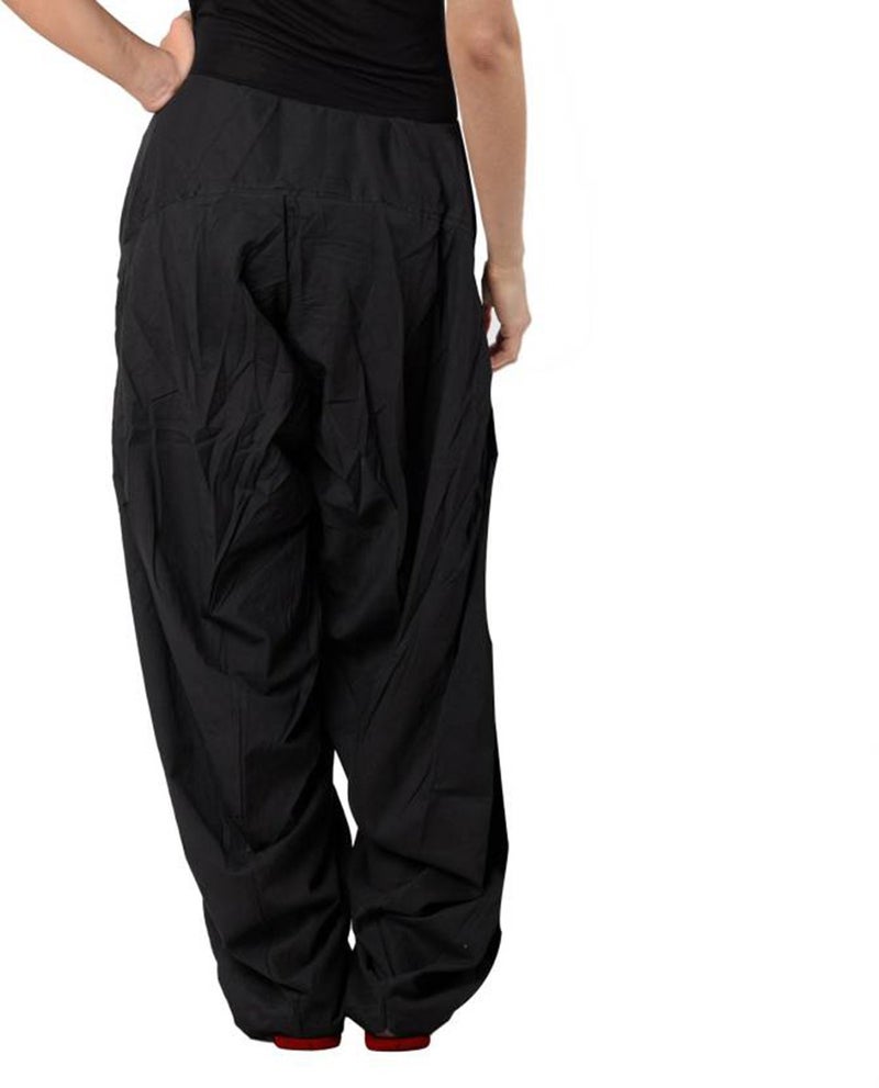 ANARO Women's Plain Cotton Patiala Salwar Pant with Side Pockets (in, Numeric, 48, Regular, Black) - Image 4