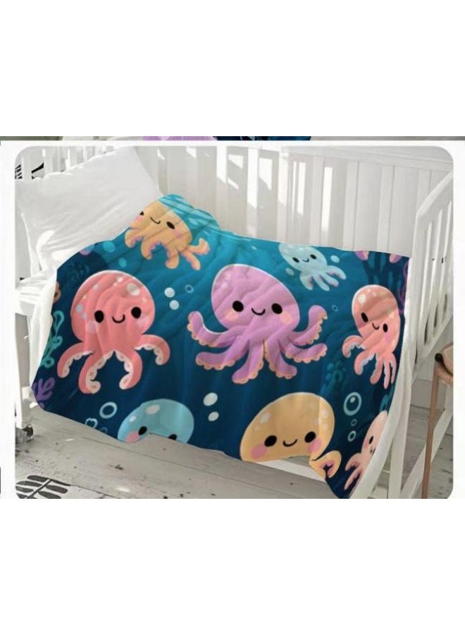 عام بطانية رقيقة من الفانيلا الكرتونية للأطفال أو الطلاب (دافئة ومريحة ومناسبة للنوم والألعاب) 100 سم * 150 سم - Image 3