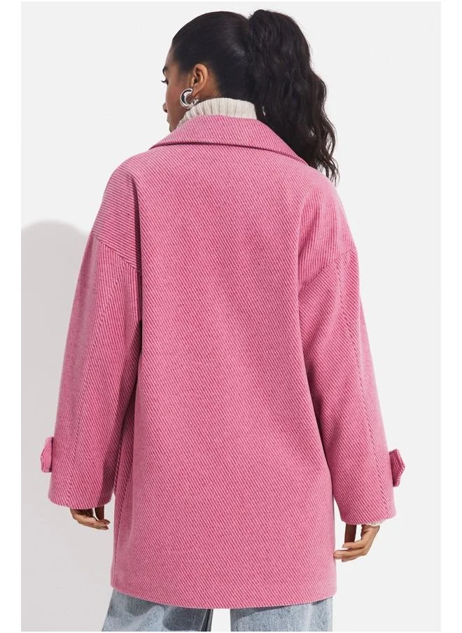 جون June Low Sleeve Oversize Coat Pink