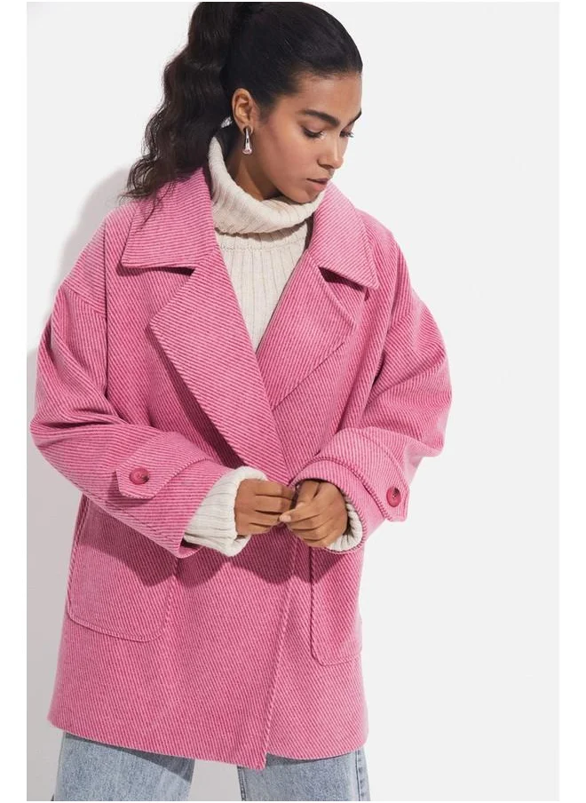 جون June Low Sleeve Oversize Coat Pink