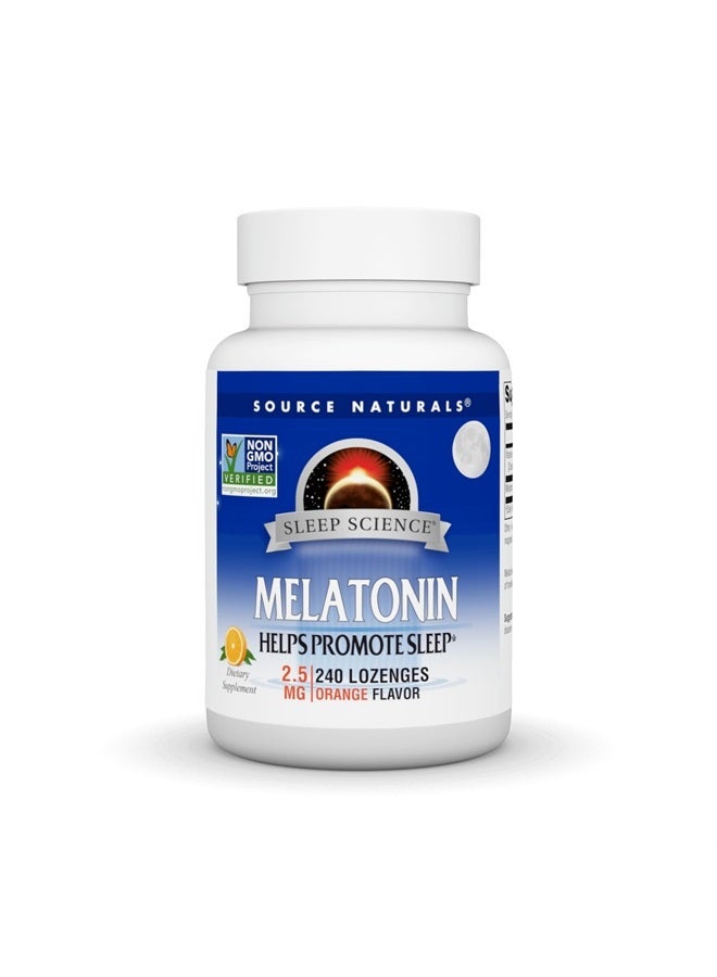 Source Naturals Melatonin 2.5 mg - 240 Orange Flavored Lozenges - Image 1