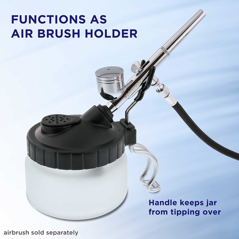 Master Airbrush Deluxe Airbrush 3 in 1 Cleaning Pot with Holder; Cleans Airbrush, Holds Airbrush, Color Palette Lid, Filters - Image 3