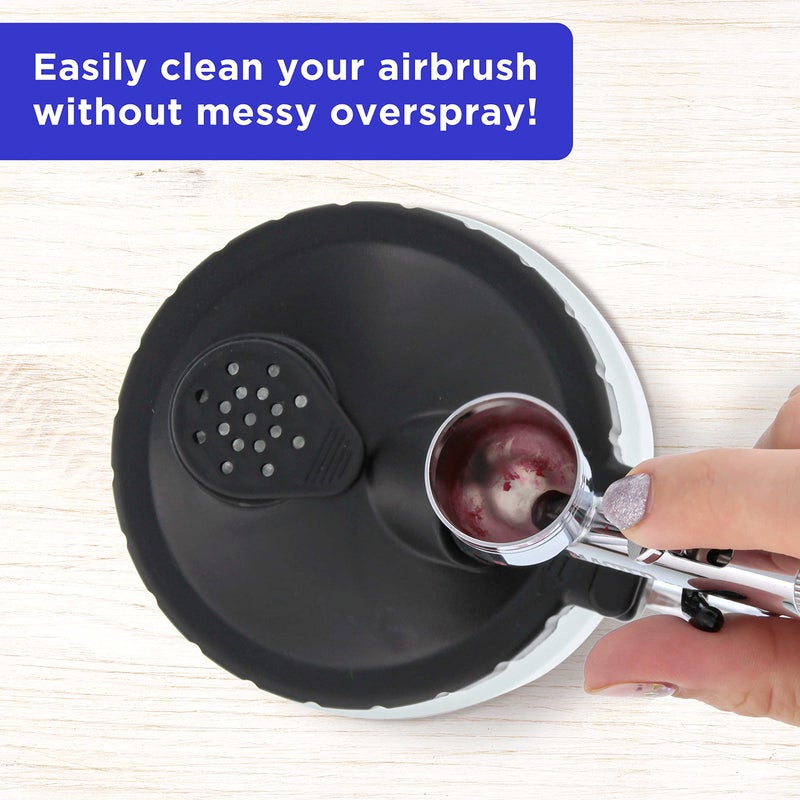 Master Airbrush Deluxe Airbrush 3 in 1 Cleaning Pot with Holder; Cleans Airbrush, Holds Airbrush, Color Palette Lid, Filters - Image 4