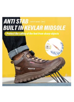 Verci Men's Industrial Safety Boots Waterproof Anti-Slip Insulated Anti Smashing Puncture Resistant Work Shoes Sports Style Casual Solid Low Top with Round Toe Steel Guard Fabric Lined PU Upper and Sole All Season(40 EUR)  - Image 5