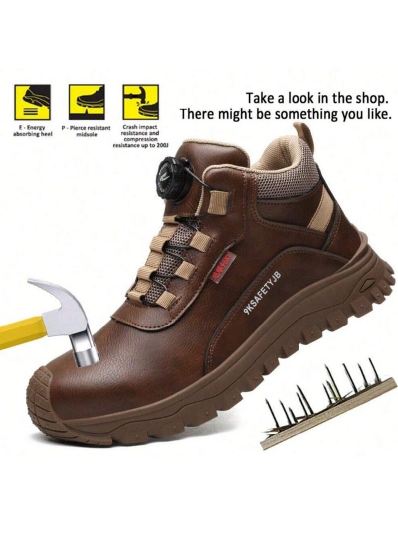 Men's Industrial Safety Boots Waterproof Anti-Slip Insulated Anti Smashing Puncture Resistant Work Shoes Sports Style Casual Solid Low Top with Round Toe Steel Guard Fabric Lined PU Upper and Sole All Season(40 EUR) - Image 1