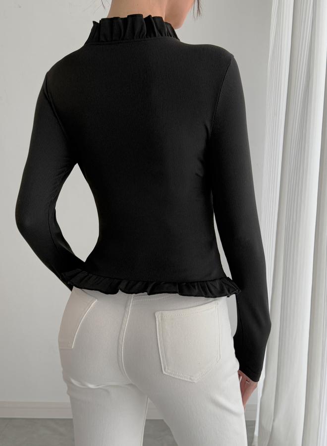 تايك تو بلوزة بحافة متموجة وزينة فيونكة مرصعة - Image 3