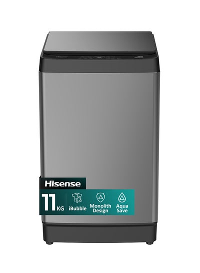 Hisense 11KG Top Loading Washing Machine WT3K1123UT, iBubble Clean,Monolith Design, Aqua Save, Soal Function, PureFlat Lid, Mega Capacity, Maxload Opening, Air Dry, Quick 15’, Magic Filter WT3K1123UT Titanium Gray