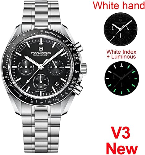 LACZ DENTON Pagani Design PD1701V6 Men's Quartz Watches Men Chronograph Stainless Steel Sports Watches for Mens Waterproof Wristwatches Japan VK63 Movement - Image 5