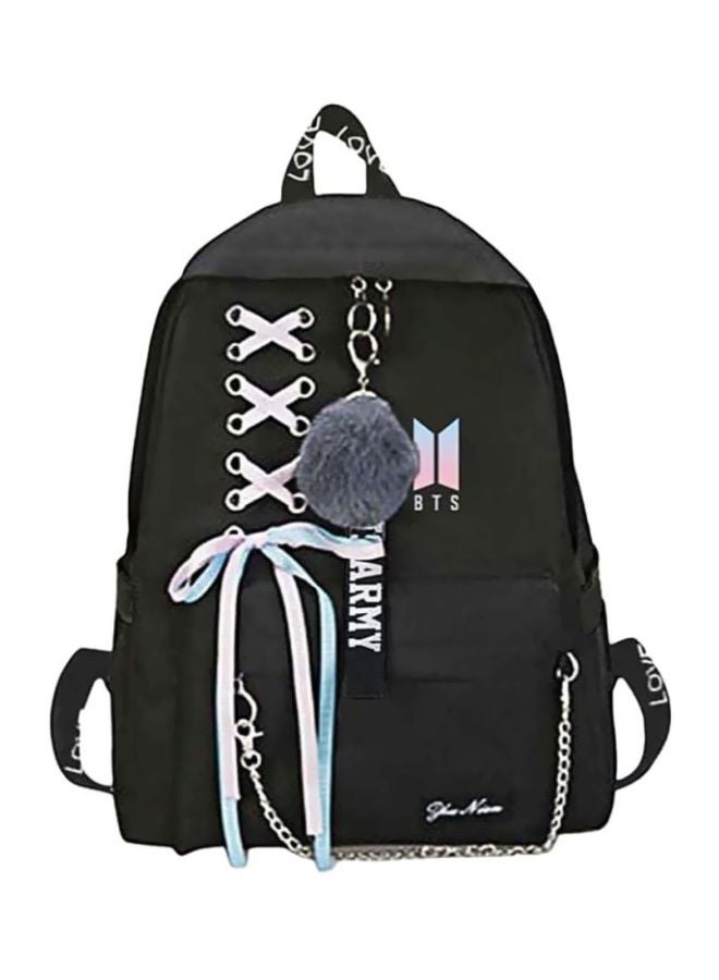 BTS Polyester School Backpack Black - Image 1
