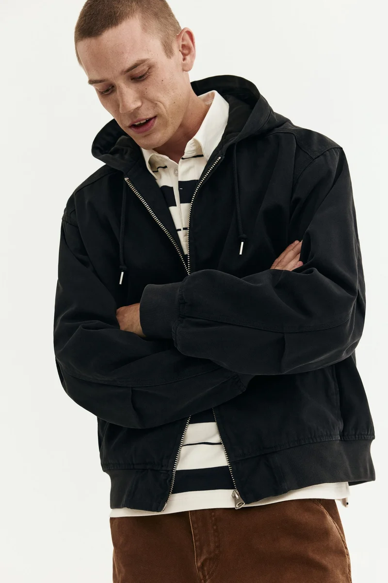H&M Loose Fit Hooded canvas jacket