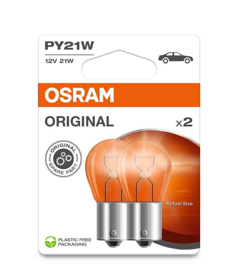 OSRAM مصابيح OSRAM القياسية - PY21W 12V 21W (581) برتقالي BAU15s - 7507-02B - Image 4