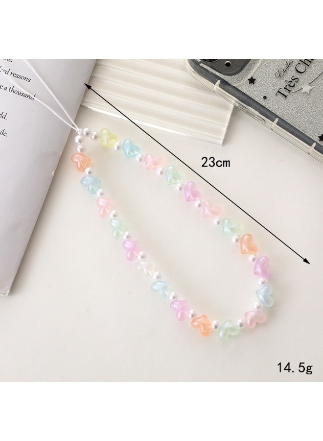NIBEMINENT Phone Charm/ Chain Strap for Women Girls, Cool Style Bow Love Cell Phone Case Lanyard Wrist Strap