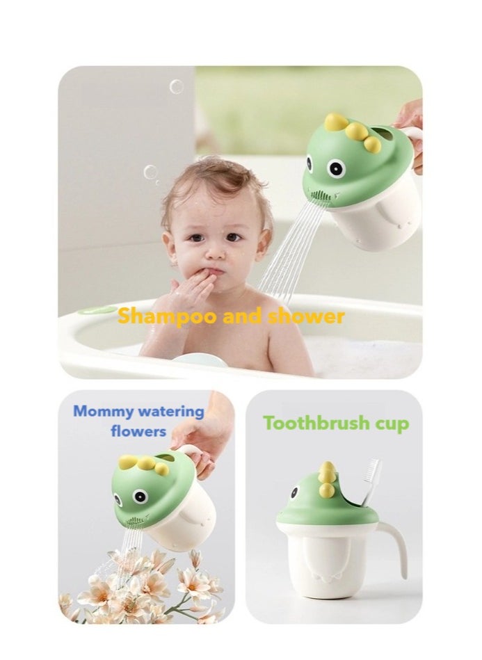 Generic - Dinosaur Baby Bath Rinse Cup – 600ML Shampoo Rinser with Handle, BPA-Free Toddler Shower Cup for Bathing & Hair Washing, Cute Bathroom Accessory for Babies & Kids - Image 1