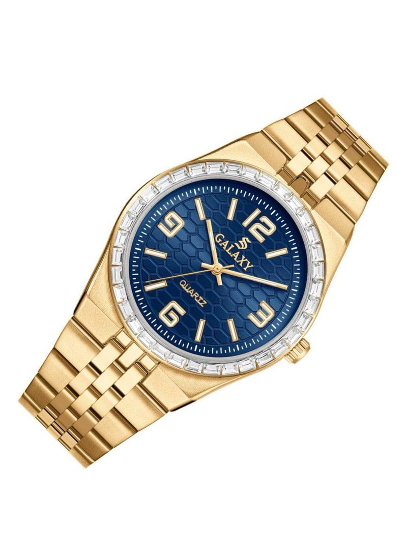 جالاكسي ساعة جالكسي GS-2398 للجنسين، ساعة معصم تناظرية، هيكل من الفولاذ المقاوم للصدأ، تصميم كلاسيكي أنيق، ساعة للارتداء اليومي - Image 2